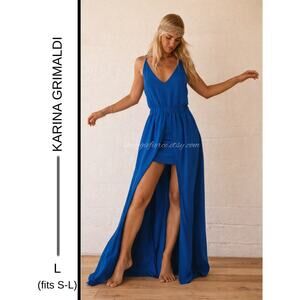 MSRP: $305✨Karina Grimaldi Egypt Silk Maxi Dress Size L (best fit S-M)✨QUICKSHIP